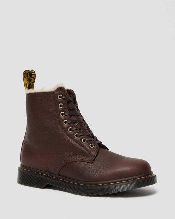 Dr Martens 1460 Pascal Faux Fur Lined Lifestyle Topanky Damske Hnede | 4781-UMYDF